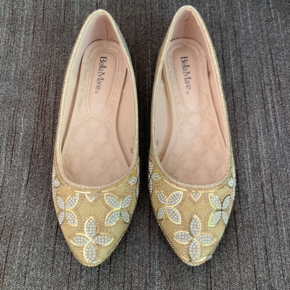 Bella Marie Sequin Rhinestone Glitter Ballet Flats | Women’s Size 9 ✨
